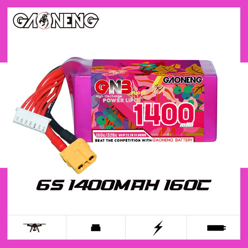 GNB 1400mAh 6S 160C LiPo Battery - XT60