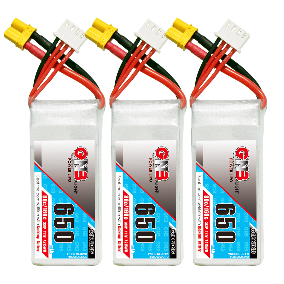 GNB 650mAh 3S 80C LiPo Battery - XT30